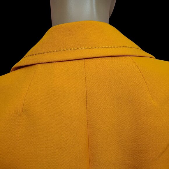 Vintage 60s Pierre Cardin Suit Jacket M Mod Daisy Buttons Yellow Wool Gabardine - Picture 12 of 12